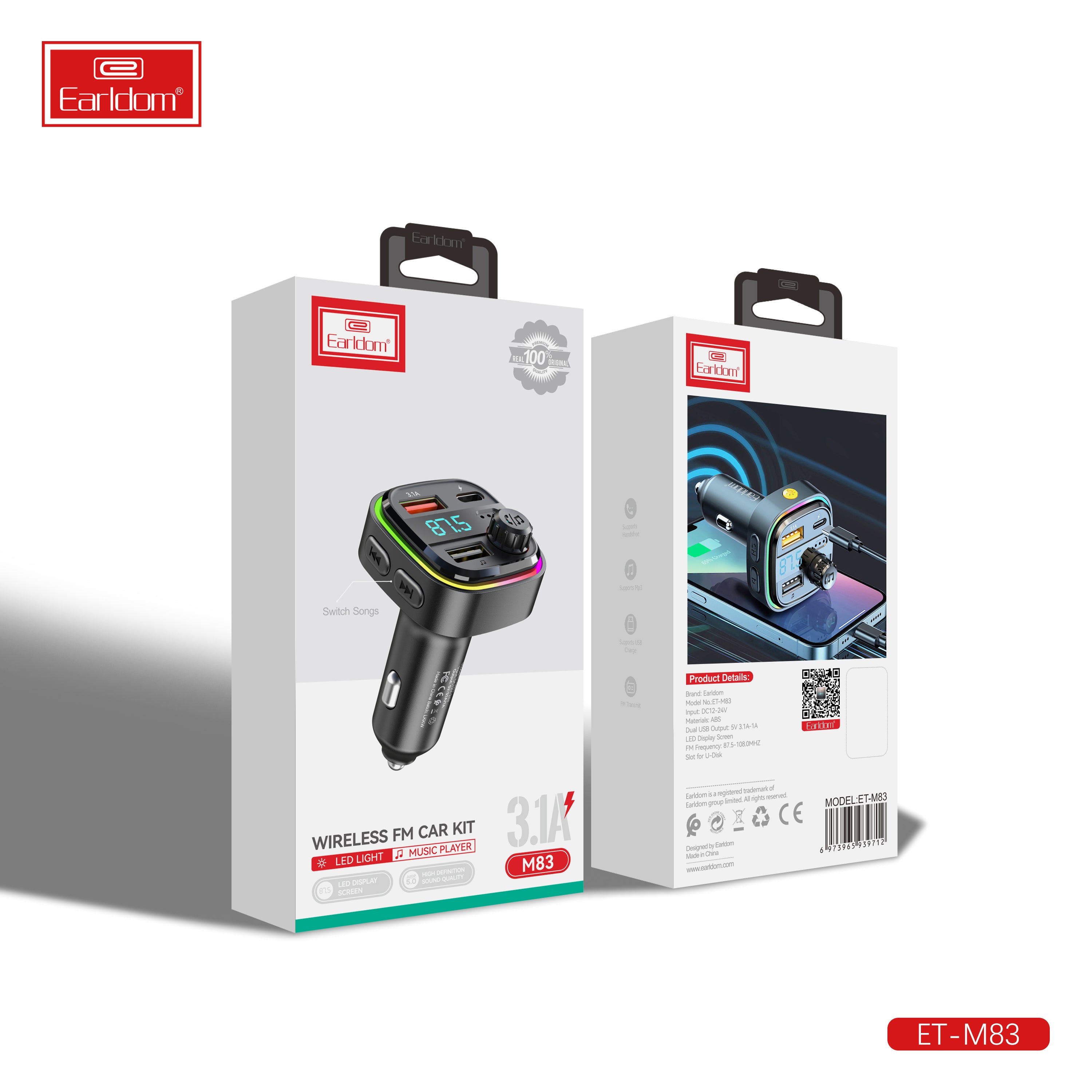 FM Bluetooth Transmiter With Fast Car charger FM Bluetooth Transmiter With Fast Car charger